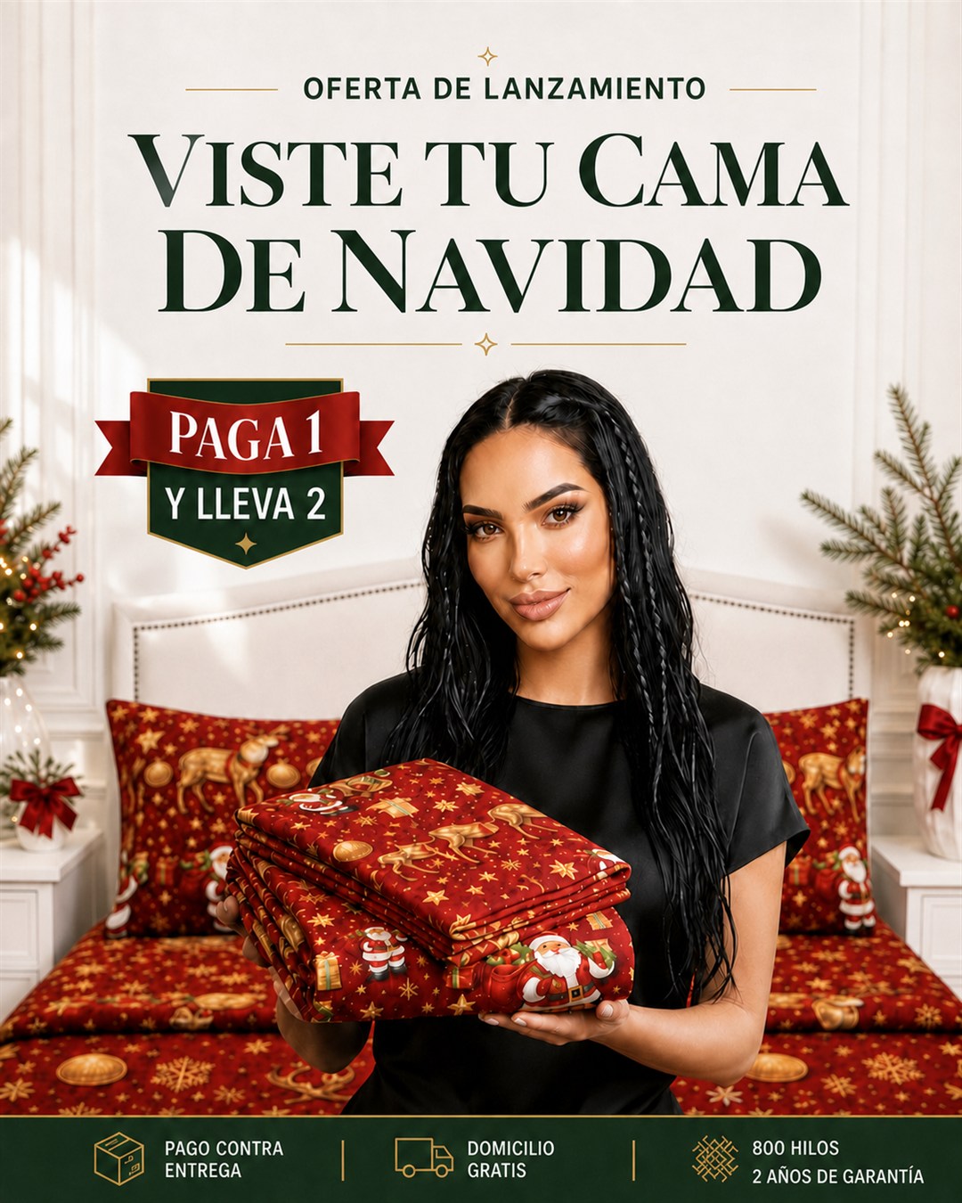 Oferta de lanzamiento: viste tu cama de Navidad, paga uno y lleva dos